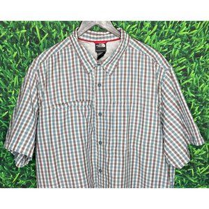 The North Face TNF Short Sleeve Button Front Casual Men’s XXL Plaid Shirt